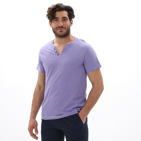 BATTERY-Ανδρικό t-shirt BATTERY 21231163 μωβ