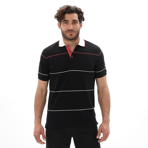 OCEAN SHARK-Ανδρική polo μπλούζα OCEAN SHARK 1010083221 RUGBY μαύρη