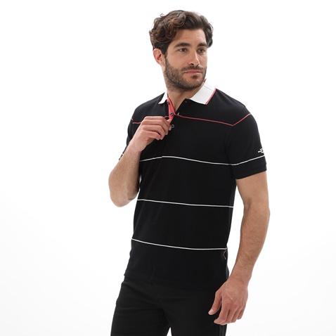 OCEAN SHARK-Ανδρική polo μπλούζα OCEAN SHARK 1010083221 RUGBY μαύρη