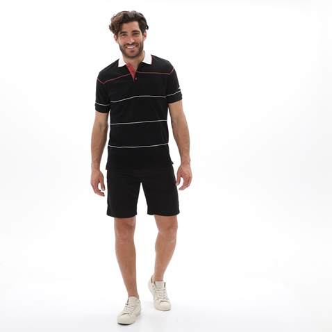 OCEAN SHARK-Ανδρική polo μπλούζα OCEAN SHARK 1010083221 RUGBY μαύρη