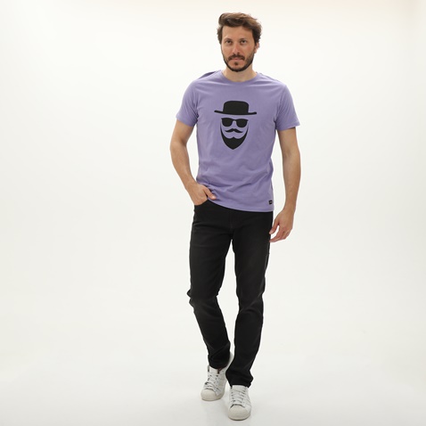 BATTERY-Ανδρικό t-shirt BATTERY 21231146 μοβ