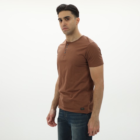 BATTERY-Ανδρικό t-shirt BATTERY 21231162 καφέ