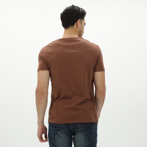 BATTERY-Ανδρικό t-shirt BATTERY 21231162 καφέ