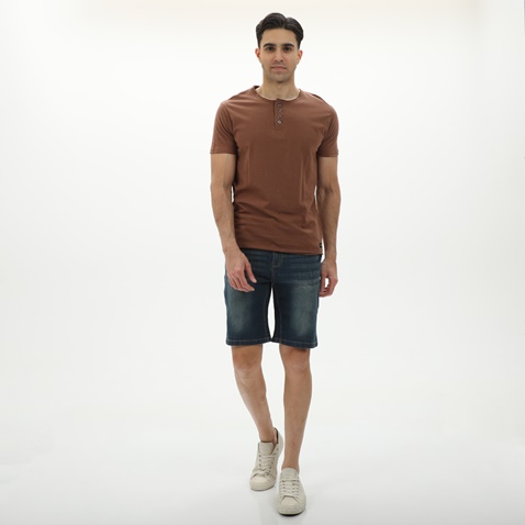 BATTERY-Ανδρικό t-shirt BATTERY 21231162 καφέ