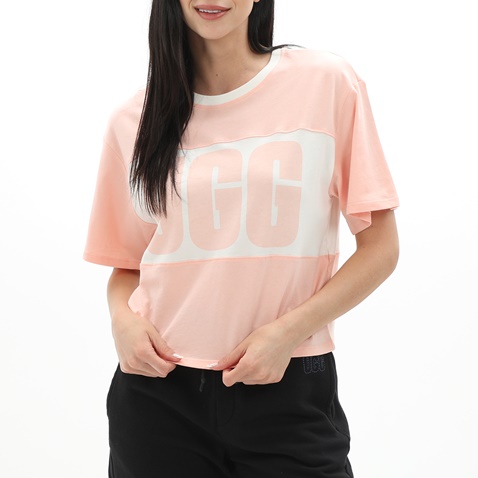 UGG-Γυναικεία μπλούζα UGG 1136881 Jordene Colorblocked λευκό ροζ