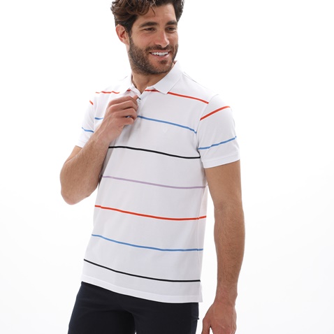 DORS-Ανδρική polo μπλούζα DORS 1132008.C02 λευκή