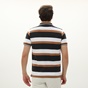DORS-Ανδρική polo μπλούζα DORS 1132009.C01 μαύρη λευκή καφέ ριγέ