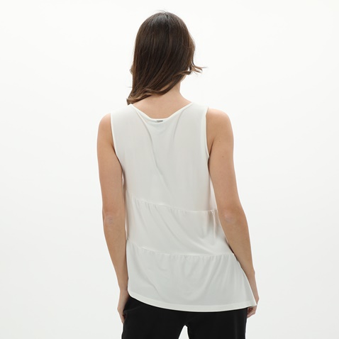 DKNY-Γυναικείο top DKNY P0BH7FMI SLVS GATHERED PLEATED λευκό