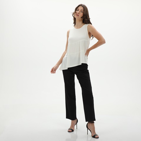 DKNY-Γυναικείο top DKNY P0BH7FMI SLVS GATHERED PLEATED λευκό