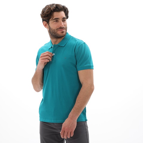 VAN HIPSTER-Ανδρική polo μπλούζα VAN HIPSTER 72250 πράσινη