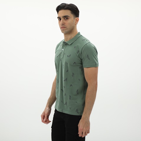 VAN HIPSTER-Ανδρική polo μπλούζα VAN HIPSTER 72251 χακί