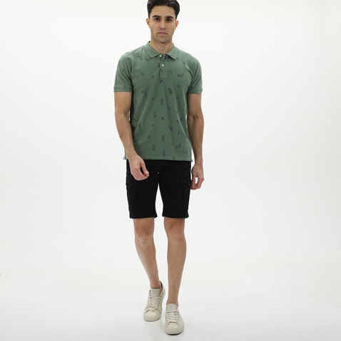 VAN HIPSTER-Ανδρική polo μπλούζα VAN HIPSTER 72251 χακί