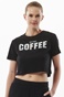 BODY ACTION-Γυναικείο cropped t-shirt BODY ACTION 051325-01 μαύρο