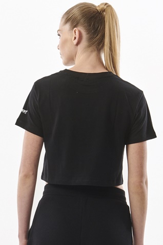 BODY ACTION-Γυναικείο cropped t-shirt BODY ACTION 051325-01 μαύρο