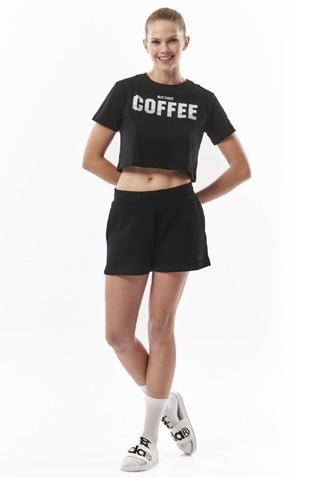 BODY ACTION-Γυναικείο cropped t-shirt BODY ACTION 051325-01 μαύρο