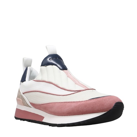 MICHAEL KORS-Γυναικεία slip on sneakers MICHAEL KORS 43S2ALFP2D  ALLIE εκρού ροζ 