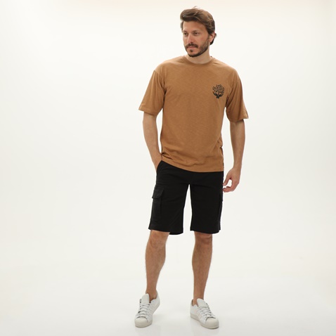 BATTERY-Ανδρικό t-shirt BATTERY 21241008 καφέ