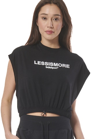 BODY ACTION-Γυναικείο αθλητικό cropped top BODY ACTION 041415-01 μαύρο