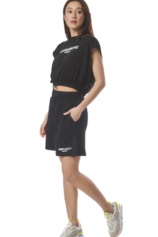 BODY ACTION-Γυναικείο αθλητικό cropped top BODY ACTION 041415-01 μαύρο