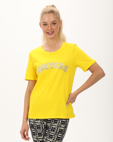 DKNY JEANS-Γυναικεία μπλούζα DKNY D2A4A0AS κίτρινη