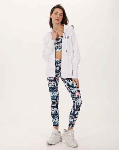 DKNY JEANS-Γυναικεία φούτερ ζακέτα DKNY DP3J9382 λευκή