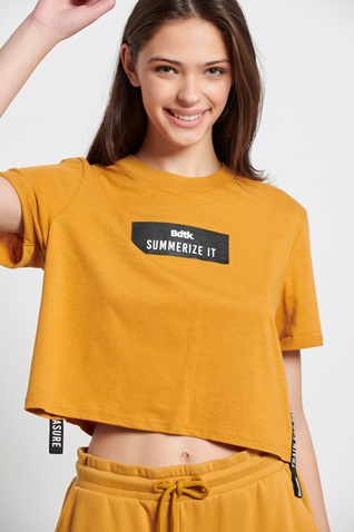 BODYTALK-Γυναικείο cropped t-shirt BODYTALK 1231-902728 πορτοκαλί