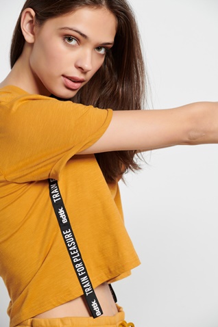 BODYTALK-Γυναικείο cropped t-shirt BODYTALK 1231-902728 πορτοκαλί