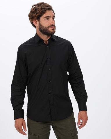 MARTIN & CO-Ανδρικό πουκάμισο MARTIN & CO 124-52-0100 μαύρο
