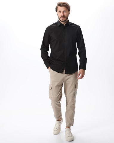 MARTIN & CO-Ανδρικό πουκάμισο MARTIN & CO 124-51-0400 μαύρο