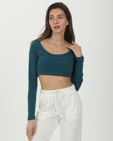 SUGARFREE-Γυναικείο cropped top SUGARFREE 23832080 πετρόλ