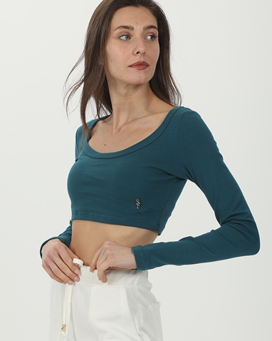 SUGARFREE-Γυναικείο cropped top SUGARFREE 23832080 πετρόλ