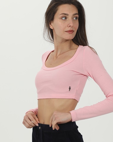 SUGARFREE-Γυναικείο cropped top SUGARFREE 23832080 ροζ