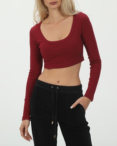 SUGARFREE-Γυναικείο cropped top SUGARFREE 23832080 μπορντό