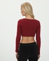 SUGARFREE-Γυναικείο cropped top SUGARFREE 23832080 μπορντό