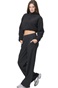 BODY ACTION-Γυναικείο cropped sherpa φούτερ BODY ACTION  061431-01 μαύρο
