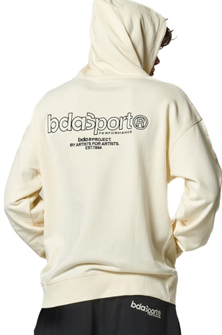 BODY ACTION-Ανδρική ζακέτα φούτερ BODY ACTION 073417-01 εκρού