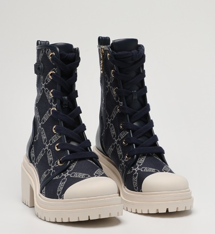 MICHAEL KORS-Γυναικεία μποτάκια sneakers MICHAEL KORS 40F3HYME6Y HANLEY μαύρα εκρού