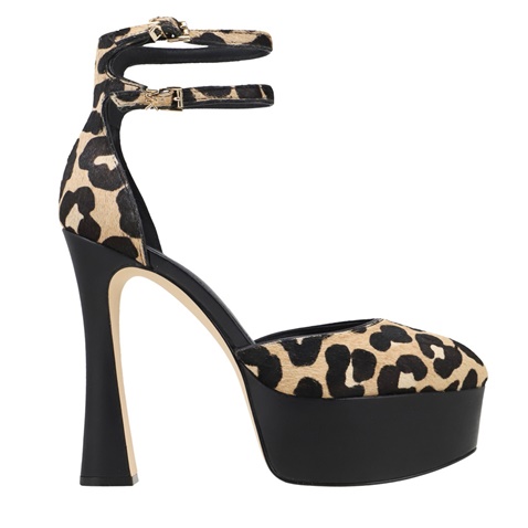 MICHAEL KORS-Γυναικείες γόβες MICHAEL KORS 40F3MTHS1H MARTINA μπεζ μαύρο animal print 