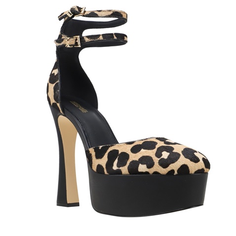 MICHAEL KORS-Γυναικείες γόβες MICHAEL KORS 40F3MTHS1H MARTINA μπεζ μαύρο animal print 