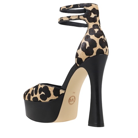 MICHAEL KORS-Γυναικείες γόβες MICHAEL KORS 40F3MTHS1H MARTINA μπεζ μαύρο animal print 
