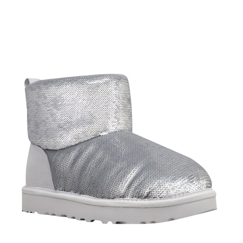 UGG AUSTRALIA-Γυναικεία μποτάκια UGG  Classic Mini Mirror Ball  1151291 ασημί