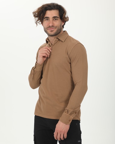 EXPLORER-Ανδρική polo μπλούζα EXPLORER 2411102018 καφέ