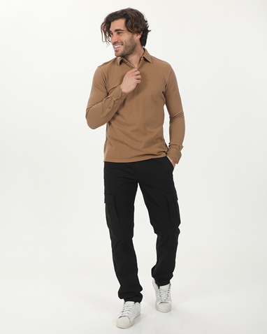 EXPLORER-Ανδρική polo μπλούζα EXPLORER 2411102018 καφέ