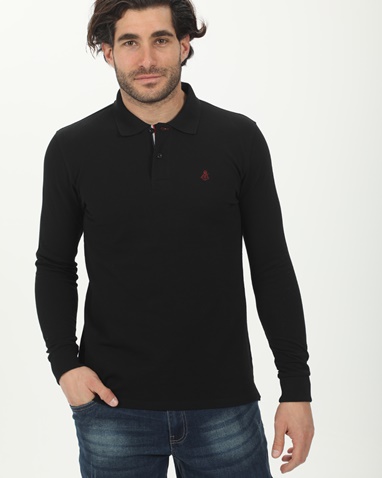 EXPLORER-Ανδρική polo μπλούζα EXPLORER 2411102044 μαύρη