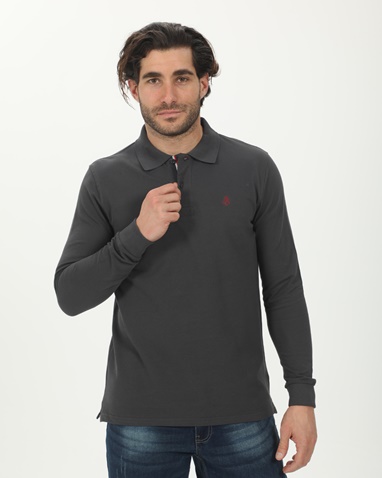 EXPLORER-Ανδρική polo μπλούζα EXPLORER 2411102044 ανθρακί