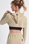 BODYTALK-Γυναικεία cropped φούτερ μπλούζα BODYTALK 1212-909925 μπεζ