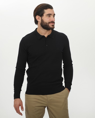 EXPLORER-Ανδρική polo μπλούζα EXPLORER 2411102025 μαύρη