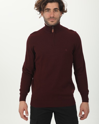 MARTIN & CO-Ανδρική πλεκτή μπλούζα MARTIN & CO 224-72-9045 μπορντό