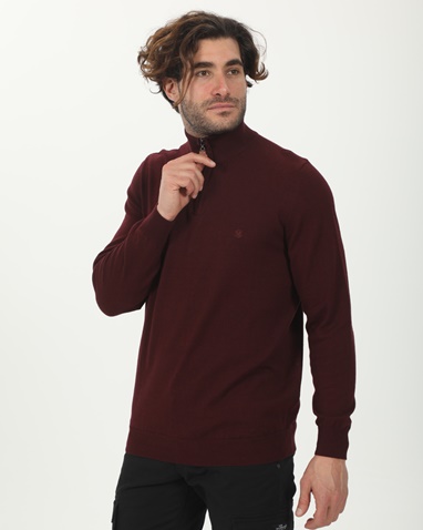 MARTIN & CO-Ανδρική πλεκτή μπλούζα MARTIN & CO 224-72-9045 μπορντό