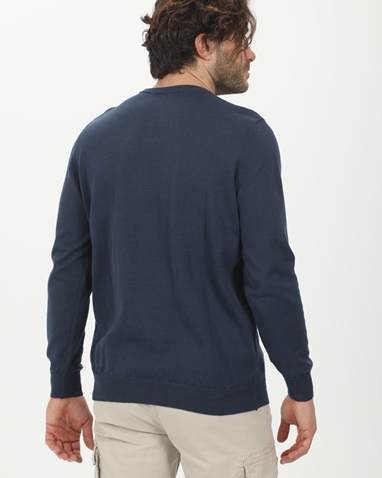 MARTIN & CO-Ανδρική πλεκτή μπλούζα MARTIN & CO 224-70-9041 μπλε